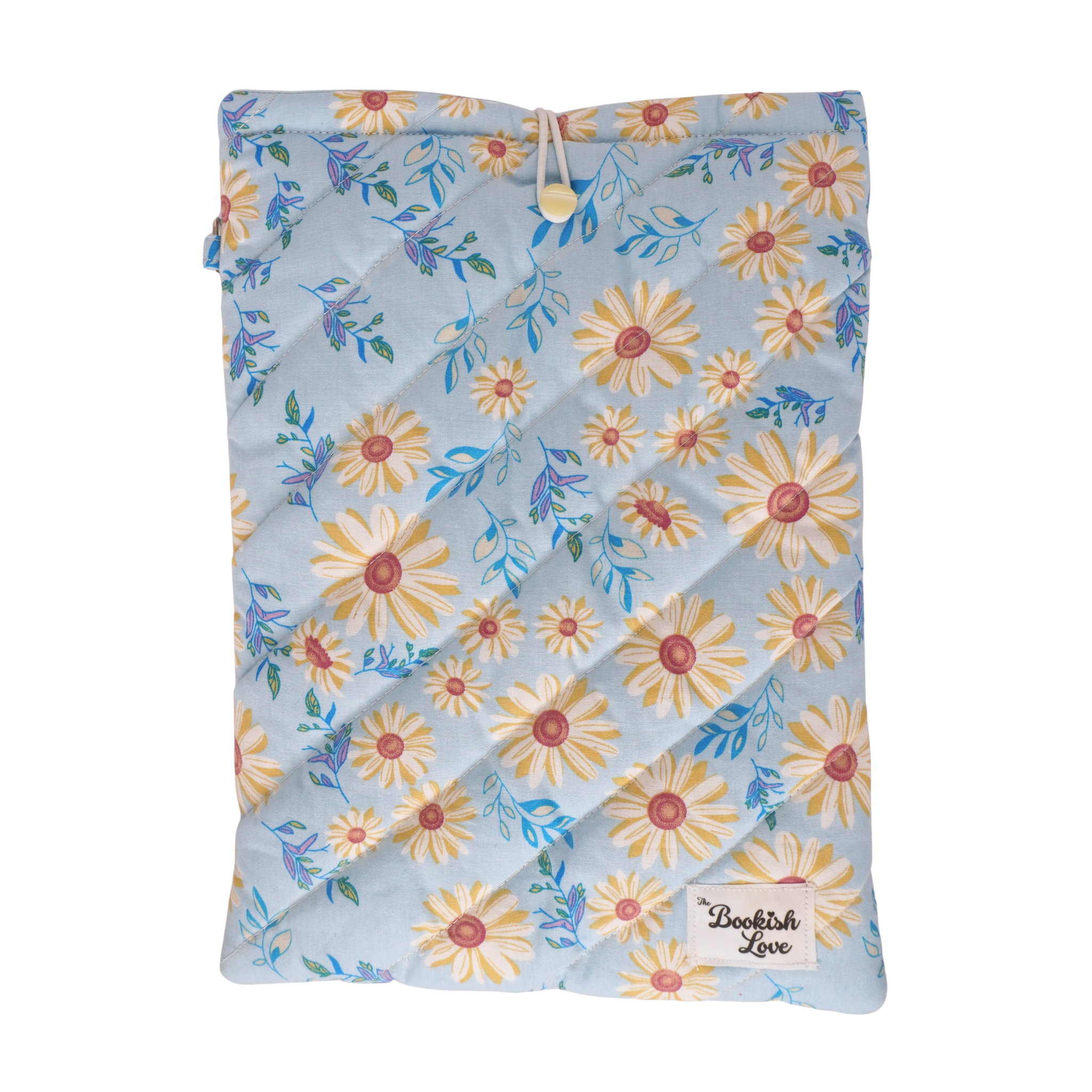 Book Sleeve Azul con Flores y Llavero Azul con Flores