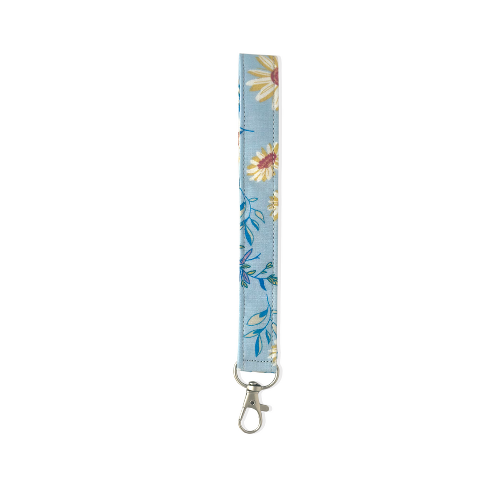 Llavero Azul con Flores