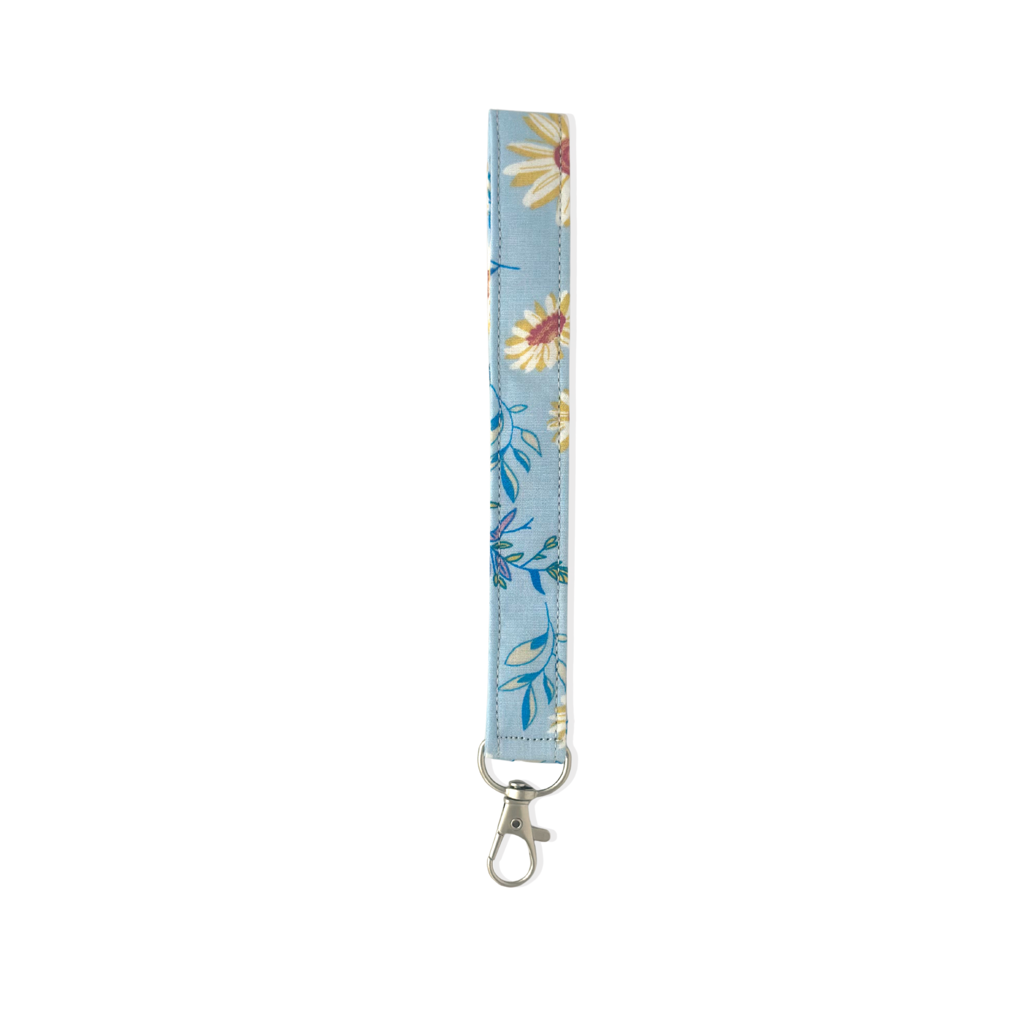 Llavero Azul con Flores