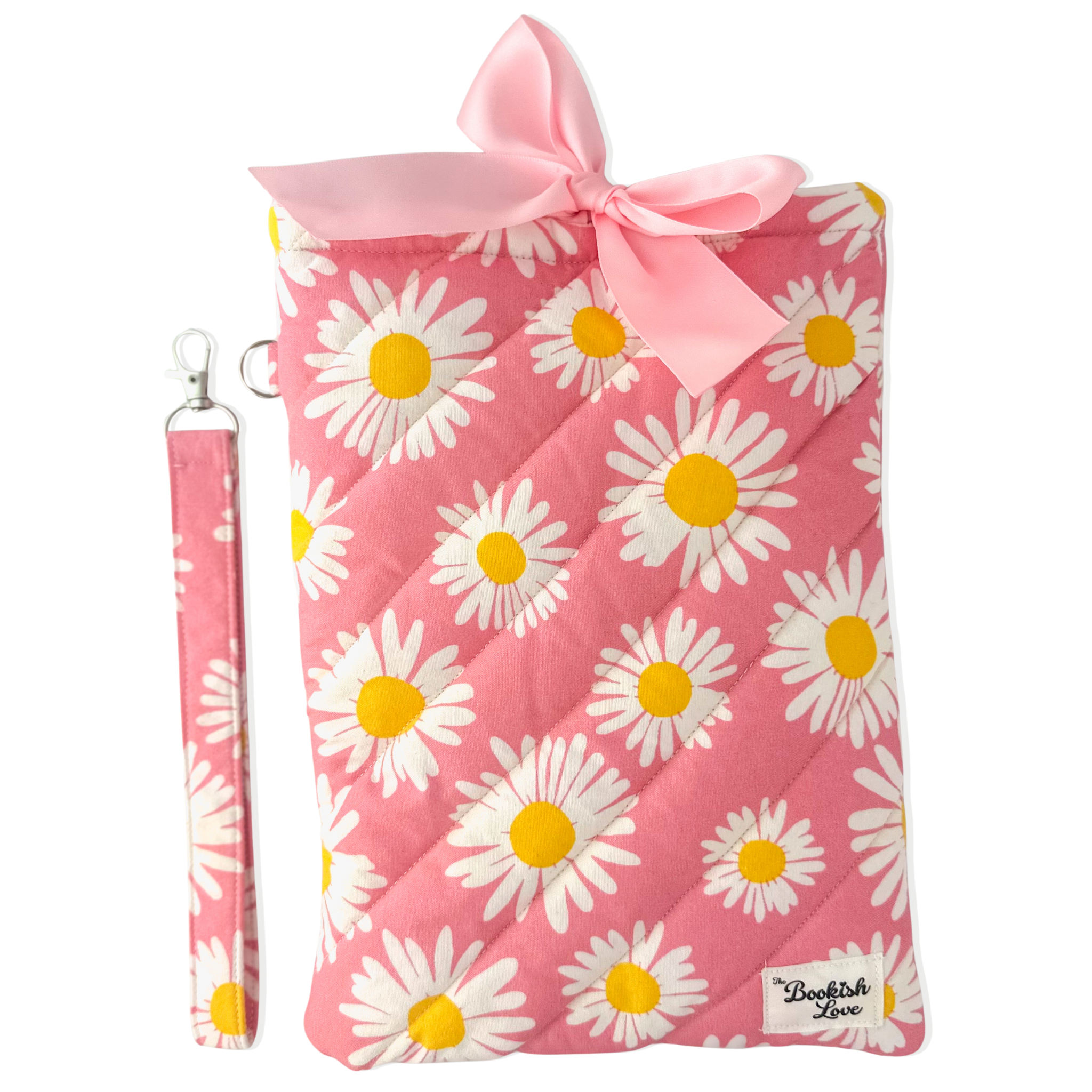 Book Sleeve Rosa con Margaritas y Llavero Rosa con Margaritas